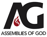 A black and white logo of assemblies of god.